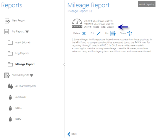 Shared report configuration Shared report configuration