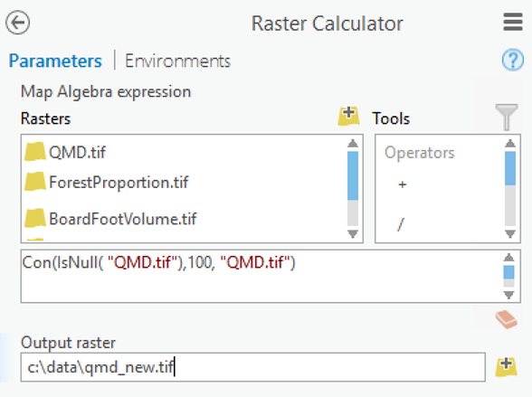 Raster Calculator geoprocessing tool Raster Calculator geoprocessing tool
